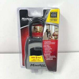 Master Lock 5400D Portable Combination Lock Box Black Grey Up To 5 Keys NEW